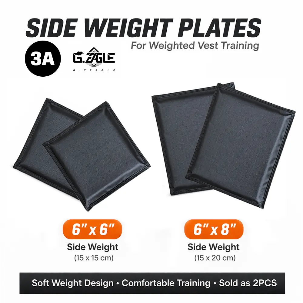 Side Weight Plates for Weighted Vest 6x6 / 6x8 Soft Weight Inserts for Training Running Workout, Fitness Workout Accessories, Weight Training Gear