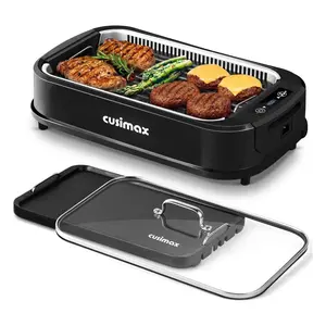 Cusimax Electric Portable Indoor Smokeless Grill, Double Plate