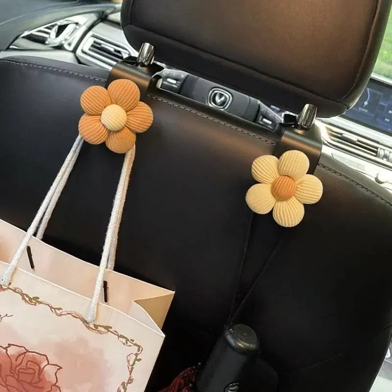 2pcs Multi functional car hooks, seat back hooks hidden car hooks in the rear seats, cute flower hooks, Car Seat Decorative, Car Backseat Organizer, Car Storage Organizers, Car Organization Accessories, car interior accessories