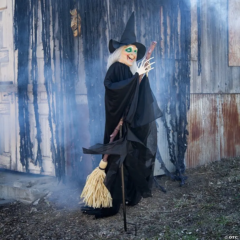 6ft life size Spooky Wicked Witch - Animated Electronic  Scary Halloween Decoration Set Ornaments