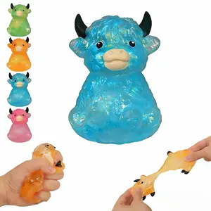 Glitter Cow Squishy Stress Relief Toy | Soft Slow Rising TPR Sensory Fidget for Kids Adults & Cow Lovers