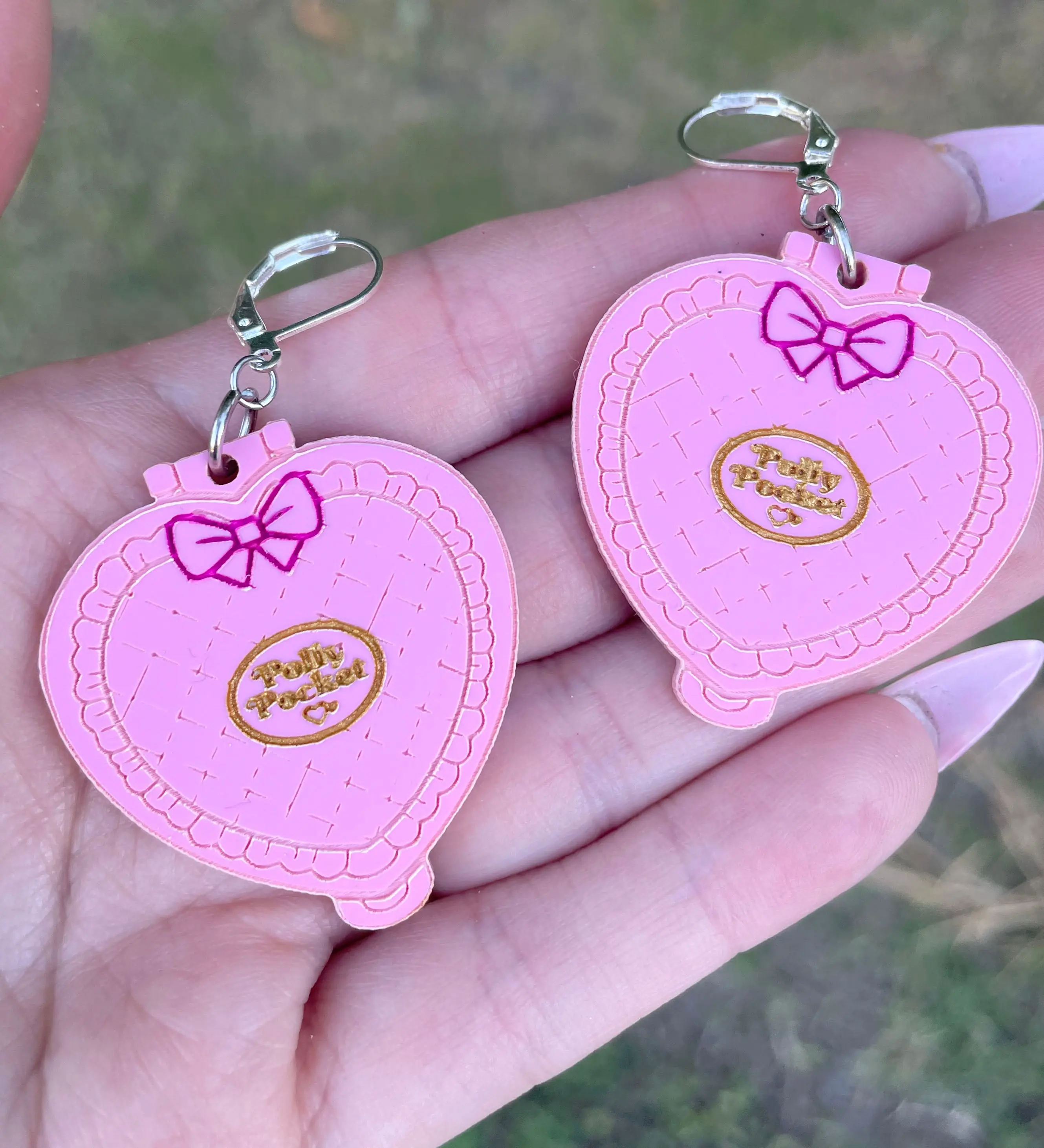 Polly Pocket Heart Compact - Earrings