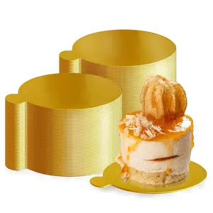 100pcs 3.15 Inch Mini Round Golden Cake Boards 100pcs Mousse Cupcake Base Paper Plates Circle Dessert Board