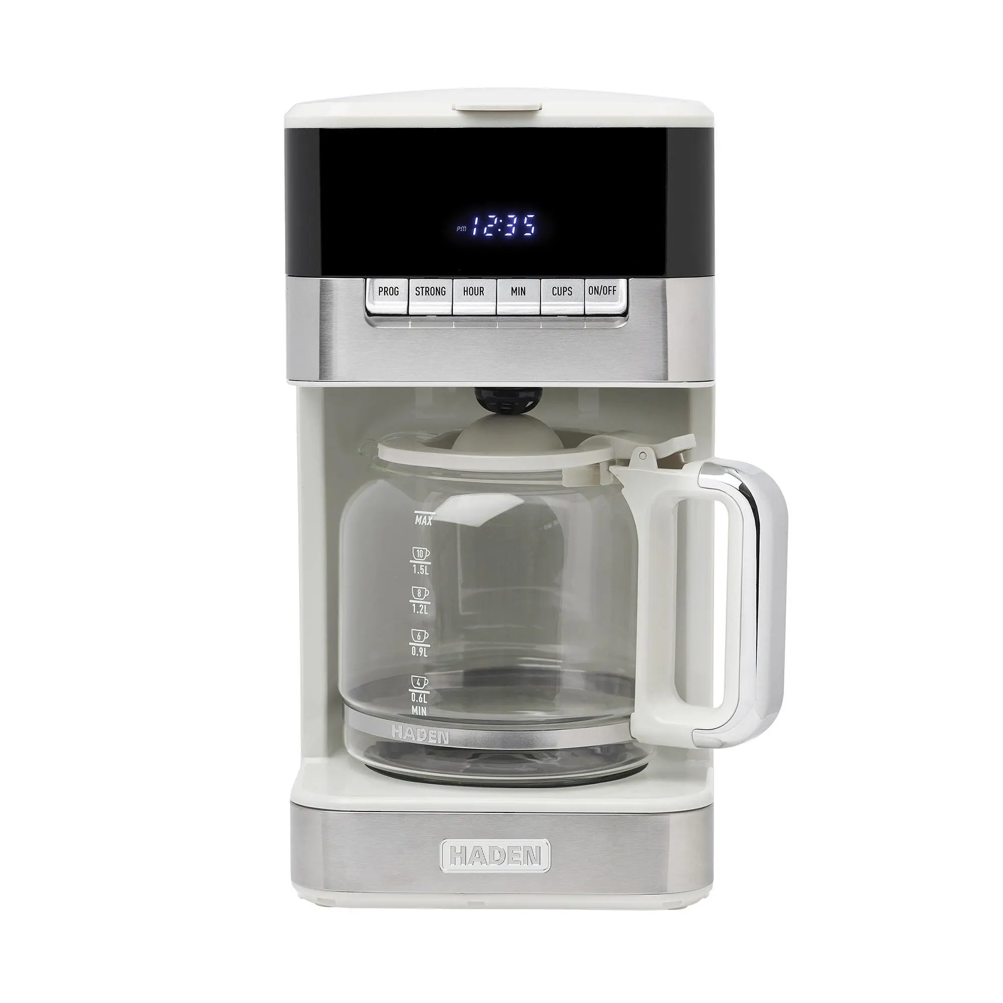 Haden Quintessential 12 Cup Programmable Digital Coffee Maker, Ivory/Chrome Haden Quintessential 12 Cup Programmable Digital Coffee Maker, Ivory/Chrome