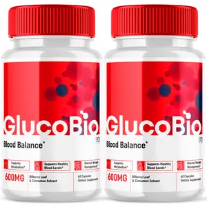 (2 Pack) Gluco Bio Blood Sugar Balance Pills, GlucoBio Heart Health 120 Capsules