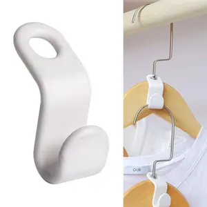50PCS Hanger Hooks for Plastic Clips Clothes Space Saving Hangers for Clothes Closet Hangers Space Saver