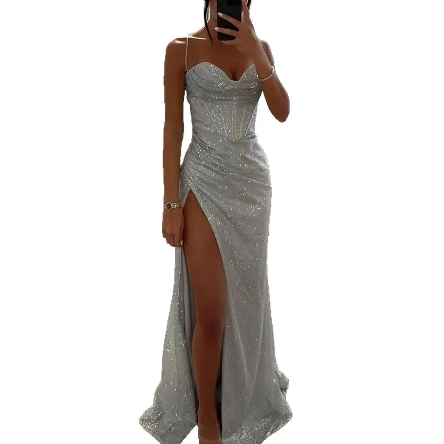 Women's New Long-Strap Slit Formal Dress - Fashionable Loose Style,  Comfortable Fit, Elegant Chic Piece for Parties, Birthday, Wedding Guest -  TikTok Shop