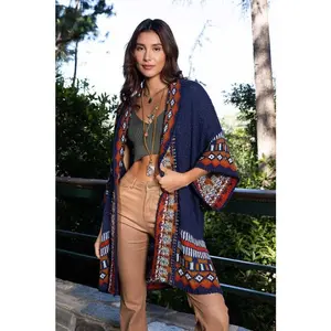 Kachina Patterned Knitted Cardigan Style Ruana