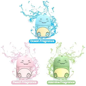 3PCS Toilet Bowl Cleaner Bottle, Cute Dinosaur-Shaped Bathroom Toilet Tank Cleaner with Ocean, Jasmine, and Peach Scent Household