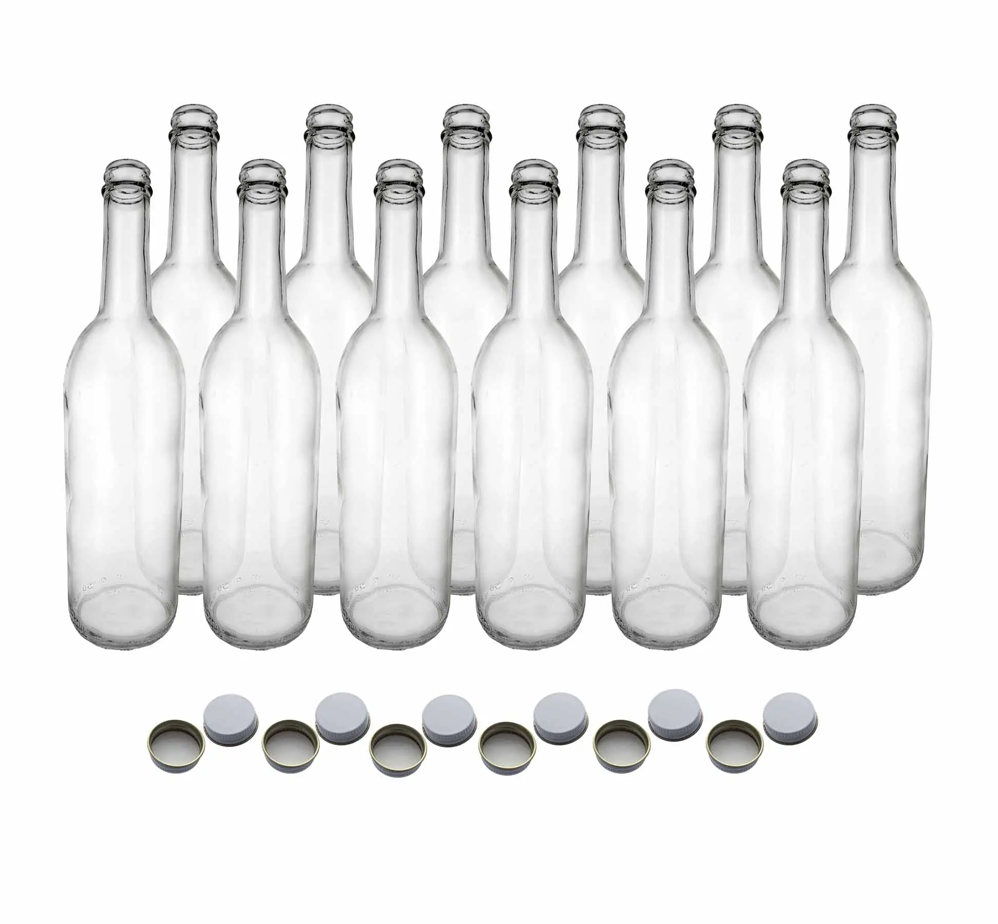 750 ml Clear Screw Cap Wine Bottles With 28 mm Metal Screw Caps