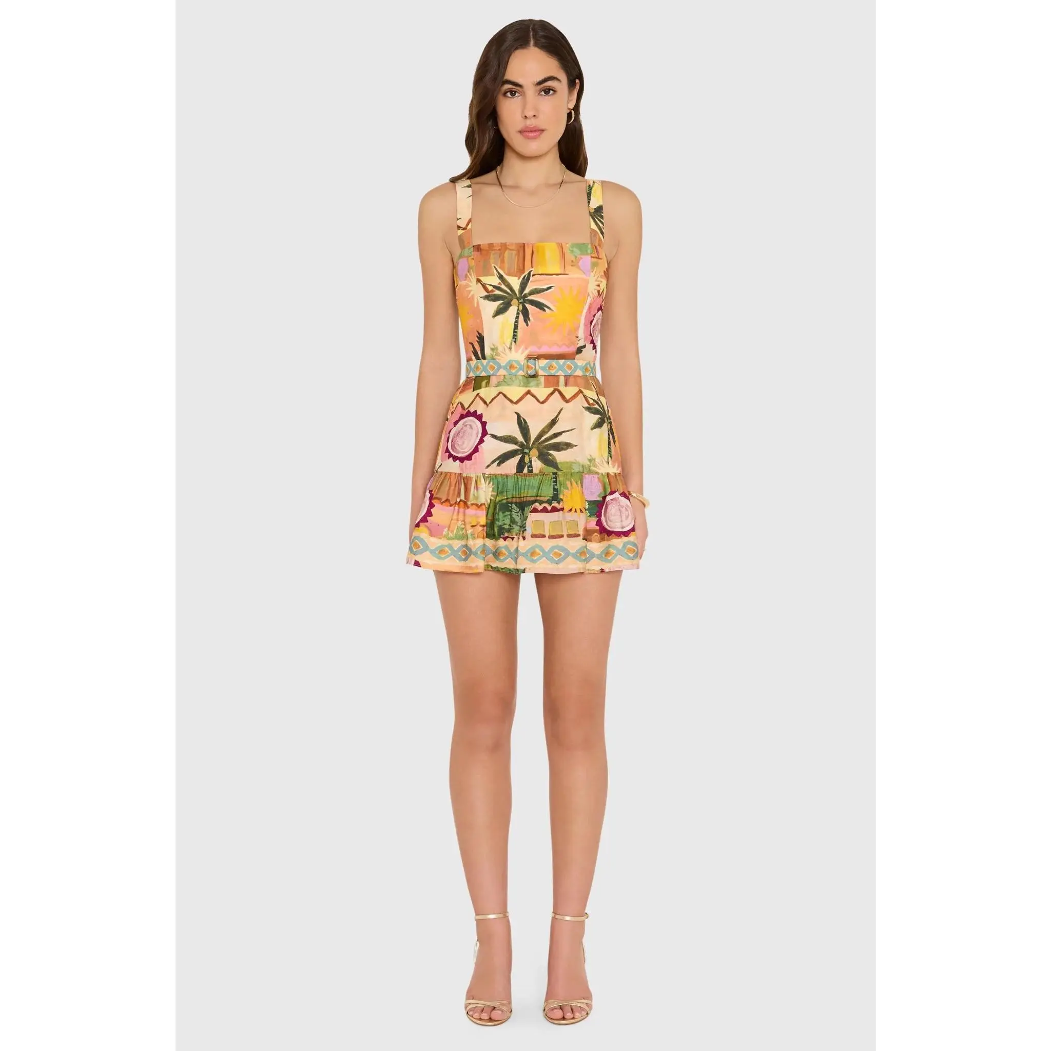 Amanda Uprichard April Romper in Palm Springs Print