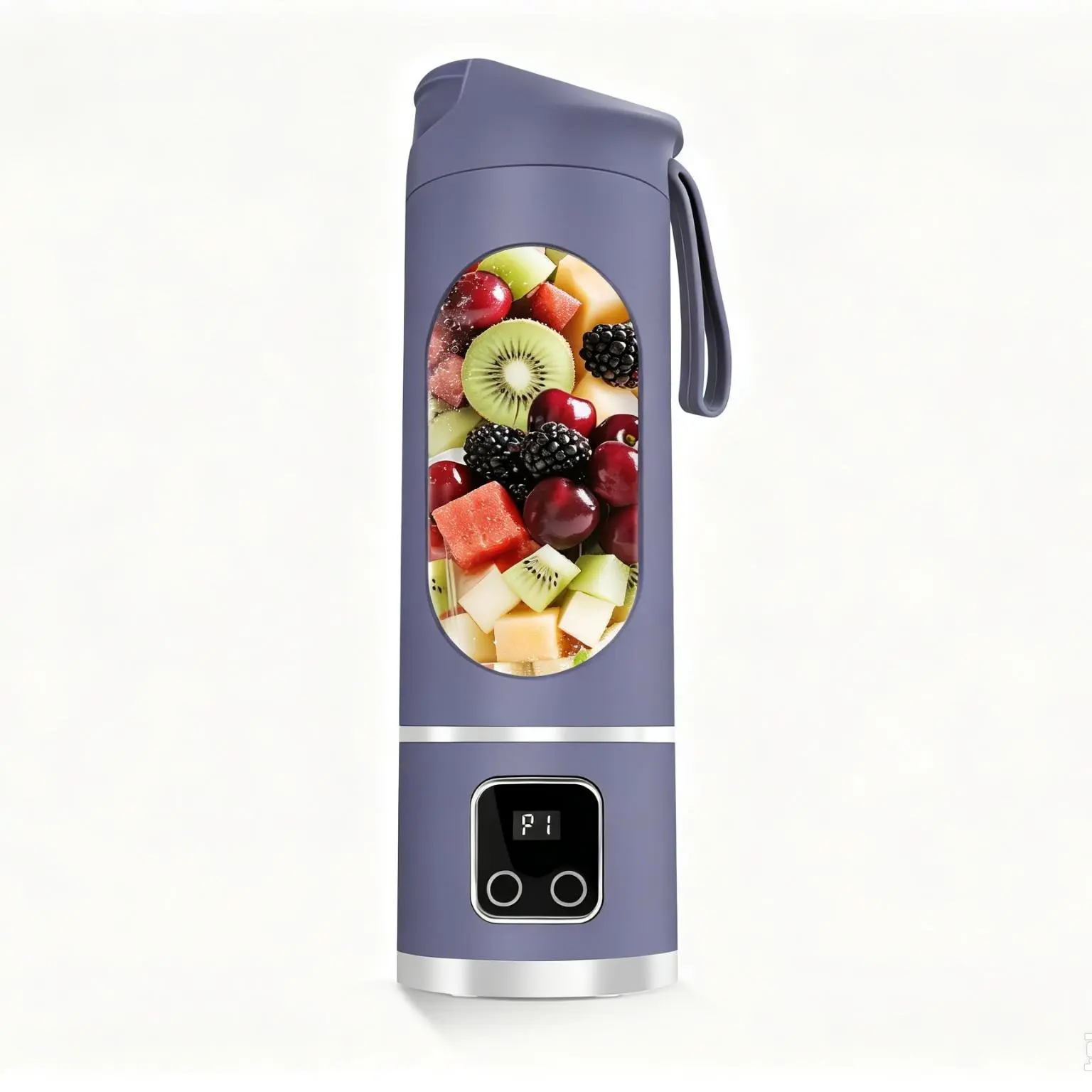 Single Portable Juicer Blender Grinder, Fruit Chopping Appliance with LED Display,15-20 Cups/Charge, 30s Smoothie, Leak-Proof Travel Cup, Cleaning Brush, Compact Kitchen Gadget, Mother's Day Gift, Blender Grinders, Adult, Anti-Slip Feet