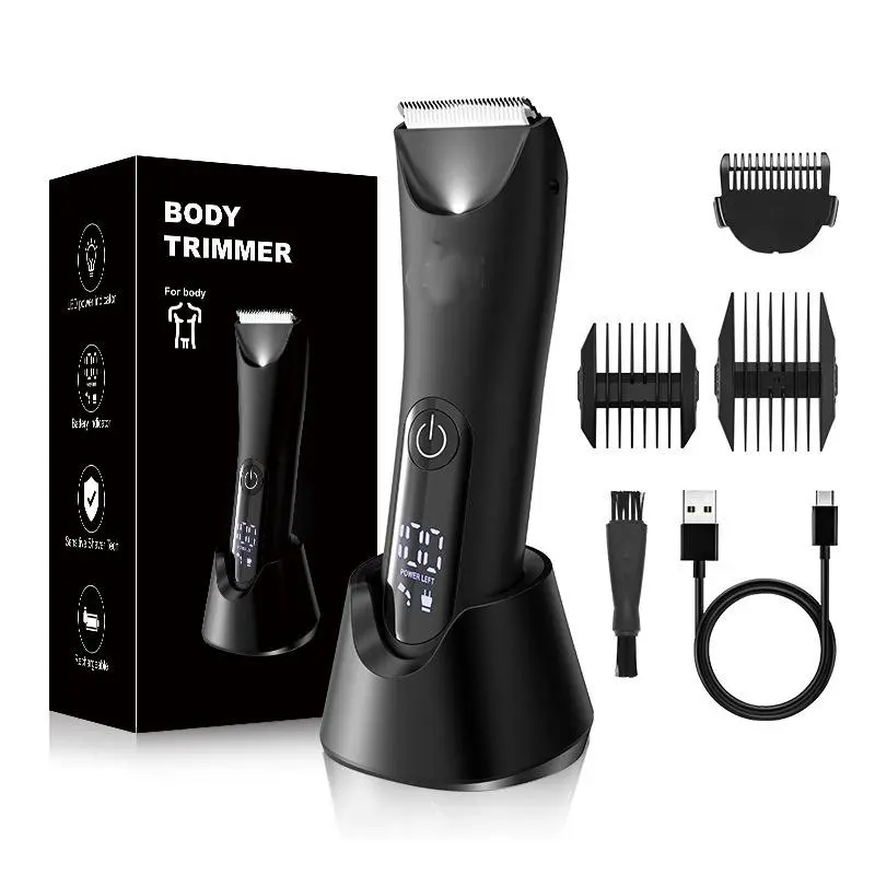 Electric Body Hair Trimmer for Men, Hair Removal Trimmer, Waterproof Ball Shaver, USB Recharge, Replaceable Ceramic Blade, 90 Mins Battery Life, Male Hygiene Razor, Cordless Rechargeable Trimmer, Wireless Trimmer, Cordless Charging Trimmer