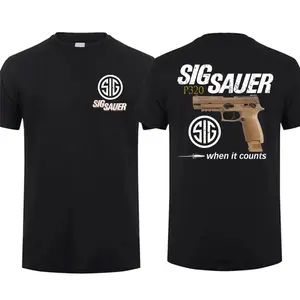 Sig Sauer P320 M17 When It Counts 2 Sided T-shirt, Unisex Short Sleeve Casual 100% Cotton, Sig Sauer Fan Gift