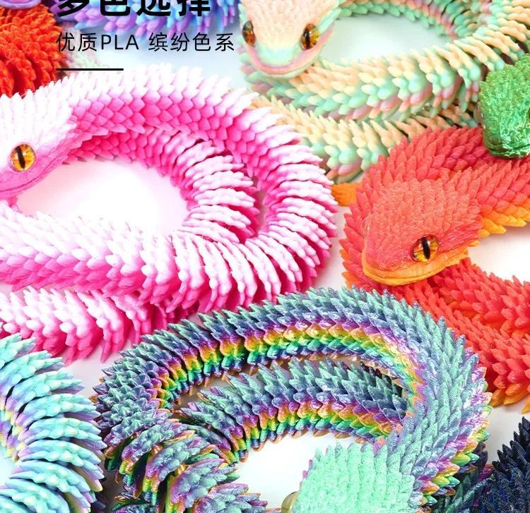 3D Printing Action Figure Snake Egg Toys Creative Stress Relief Anime Figures Moveable Rotation Desktop Ornaments Gift #TTMN