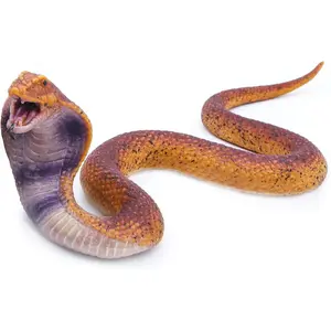 Realistic Fake Snakes Toy, Soft Rubber Snake Figure Garden Scare Birds and Squirrels, Cobra Action Model Figurines Stress Relief Toys Halloween Prank Props