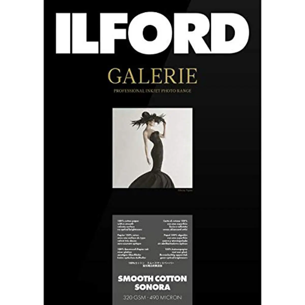 Ilford GALERIE Smooth Cotton Sonora Inkjet Photo Paper, 320 gsm, 6x4", 50 Sheets