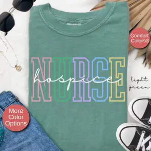 Comfort colors Hospice Nurse Shirt Graphic T-shirt For Hospice Nurse Nursing Crewneck Gift For Registered Nurse Hospice Rn T-shirt Rn Graphic T-shirt