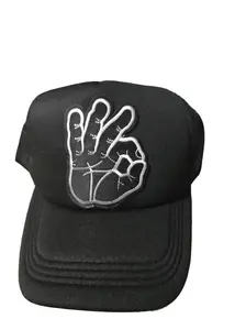 Customize Baseball Hat - Limited Edition Cotton Personalized Design with Unique Hand Sign Patch for Expressing Your Style