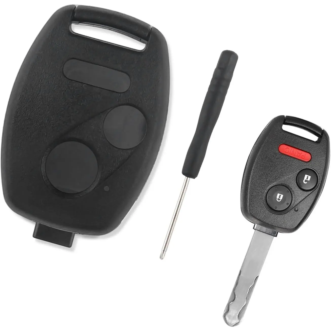 Automotive 2+1 Buttons Car Key Fob Shell Case Cover, Keyless Entry Remote Replacement for Honda CR-V CR-Z (N5F-S0084A) Car Key Accessory