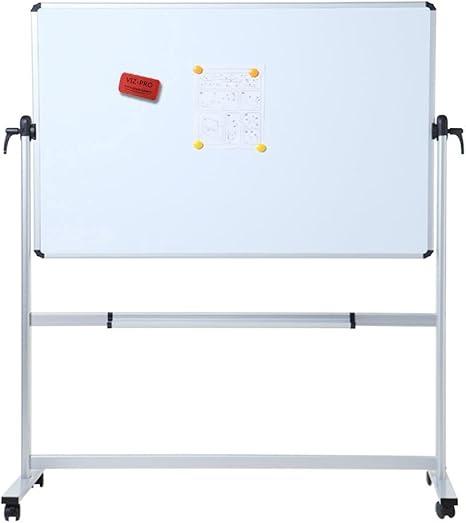 Double-Sided Magnetic Mobile Whiteboard 50 x 36 Inches Aluminium Frame and Stand