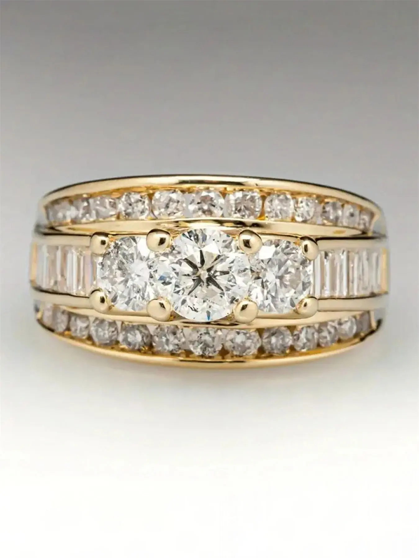 1 PC Classical Cubic Zirconia Ring For Women For Wedding Engagement Party Jewelry Valentine's Day Gift Solitaire Ring Solitaire Stackable Finger Rings