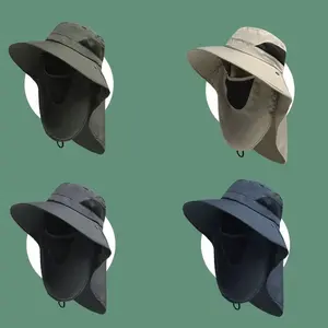 Full Coverage UV Protection Sun Hat with Neck Flap | Breathable Mesh Fishing Bucket Hat for Men & Women - Adjustable Chin Strap, Ideal for Hunting, Hiking, Camping & All-Day Summer Outdoor Adventures
