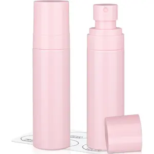 2 Pack Small Spray Bottle, 2.7OZ/80ml Travel Spray Bottle, Empty Fine Mist Spray Bottles, Refillable Mini Spray Bottles with Labels (Pink)