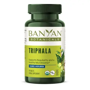 Triphala Tablets - Support Digestion and Gut Microbiome Health - Organic 3-Fruit Blend for Gentle Detox, Bowel Regularity and Overall Wellness