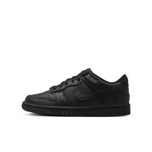 Nike Dunk Low "Triple Black" - FB9109-009 Classic Black Leather Sneakers with Ankle Padding & Full-Length Rubber Outsole for All Seasons