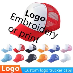 Free Custom Brand LOGO Text Design Personality DIY Trucker Hat AD Baseball Cap Men Women Blank Mesh Adjustable Hat