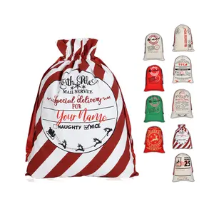 Personalized Christmas Santa Sacks - Custom Canvas Gift Bags for Holiday Keepsakes