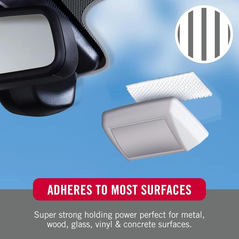 Brand Toll Tag Mounting Strips with Adhesive | Snap-Lock Reclosable Fasteners | 4 Sets, 3 x 1 in Heavy Duty Tape | Super Strong Holding Power Indoors or Outdoors, White