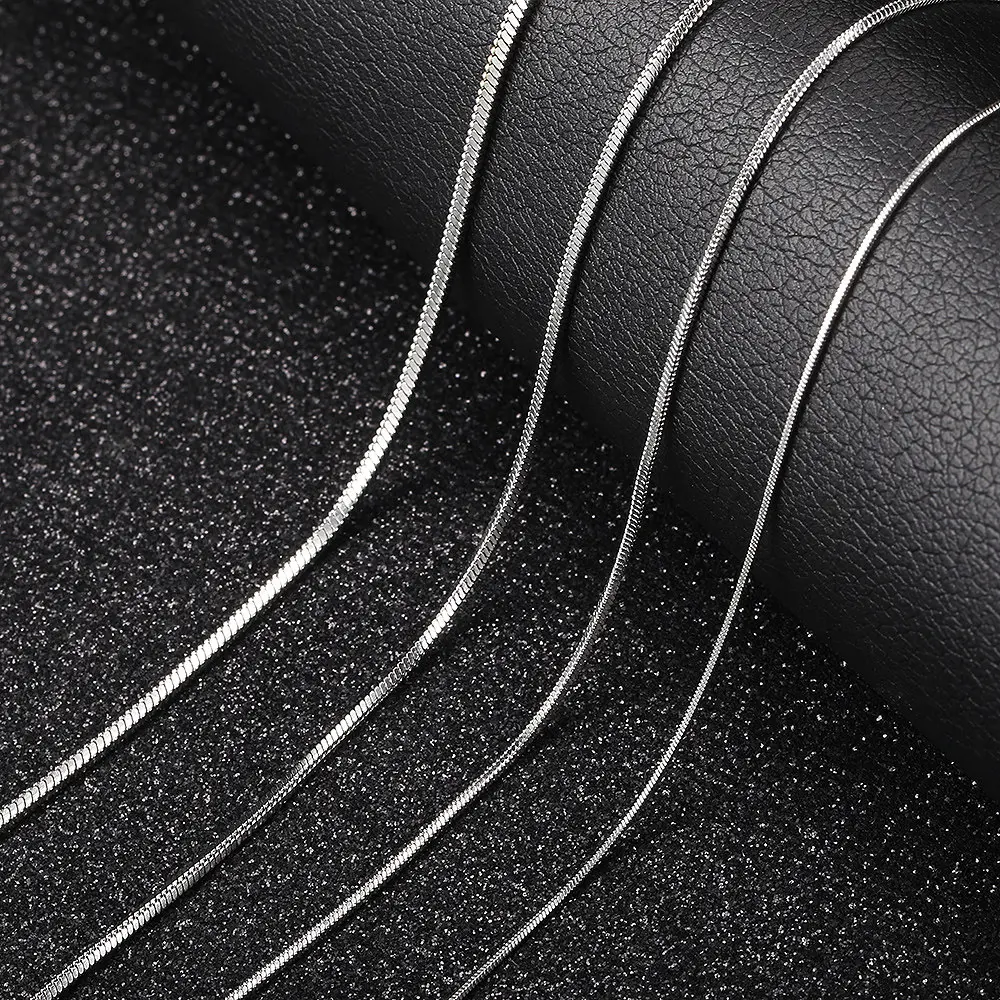 Silver Color Stainless Steel Snake Link Necklace 22 Inch - 0.9/1.2/1.5/2.0mm - Durable Design, Summer Women Jewelry Mother Gift