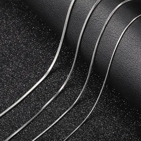 Silver Color Stainless Steel Snake Link Necklace 22 Inch - 0.9/1.2/1.5/2.0mm - Durable Design, Summer Women Jewelry Mother Gift