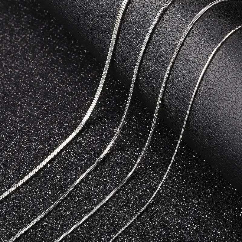 Silver Color Stainless Steel Snake Link Necklace 22 Inch - 0.9/1.2/1.5/2.0mm - Durable Design, Summer Women Jewelry Mother Gift