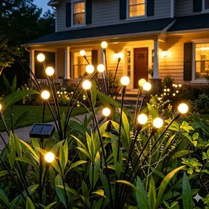 【2026 Upgraded】Outdoor Solar Firefly Lights, Solar Lights Outdoor（2/4/8 Packs, 20/40/80 LEDs), Equipped with flashing function，Solar Garden Lights, Garden Decor, Fairy Lights, Firefly Light for Patio Decor,Big Bulb,Gifts for Women, Girlfriend,Grandma