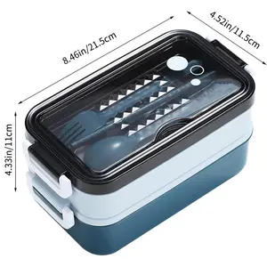 Bento Lunch Box with Cutlery, Insulated Lunch Box, Household Kitchen Supplies, Kitchenware for School, Office, Picnic and Travel, Meal Prep Containers for Teenagers and Office Workers