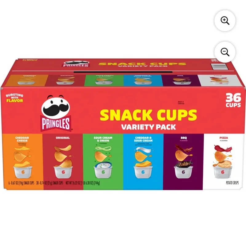 Pringles Snack Cups Variety Pack - 36 Cups of Flavorful Snacks for On-the-Go Enjoyment 0.67oz