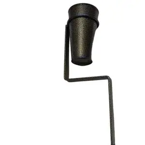 Cemetery Silver Ground Mount Stand with Vase - Silver Vein, Heavy Duty, Easy to Install, Suitable for Graves and Memorials.