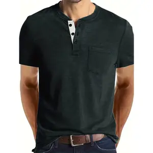 Plus Trending 2026 Men's Solid Color Casual Short Sleeve T‑Shirt, Basic Oversized Streetwear Top, Soft Breathable Daily Summer Essential Tee