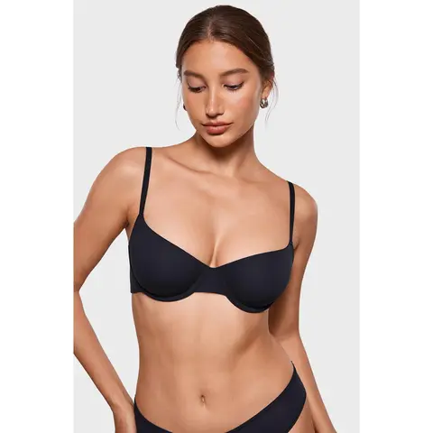 INLYRIC Women's Inbarely Plus Everyday Comfort Balconette Bra Wire Support No Padding Unlined Natural Shape for Daily Wear