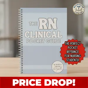 RN Clinical Pocket Guide for Nursing Students, Nursing School Clinical Reference Guide with Essential Bedside Notes, Nursing Skills, Patient Care Tips, Medical Terminology and Quick Study Resource for Nursing Students and New Nurses