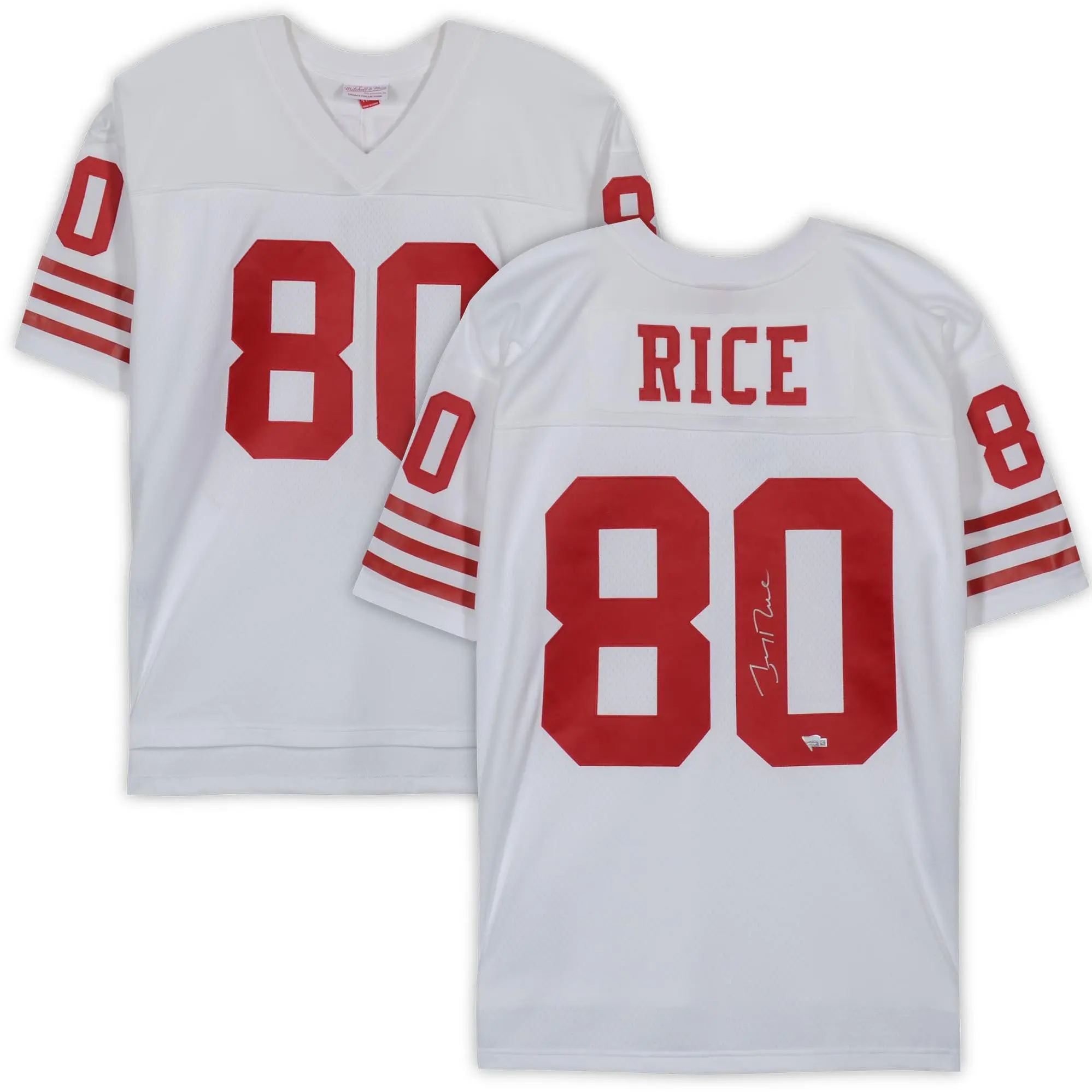 Jerry Rice San Francisco 49ers Autographed Mitchell & Ness Red Replica Jersey - Fanatics Authentic Certified