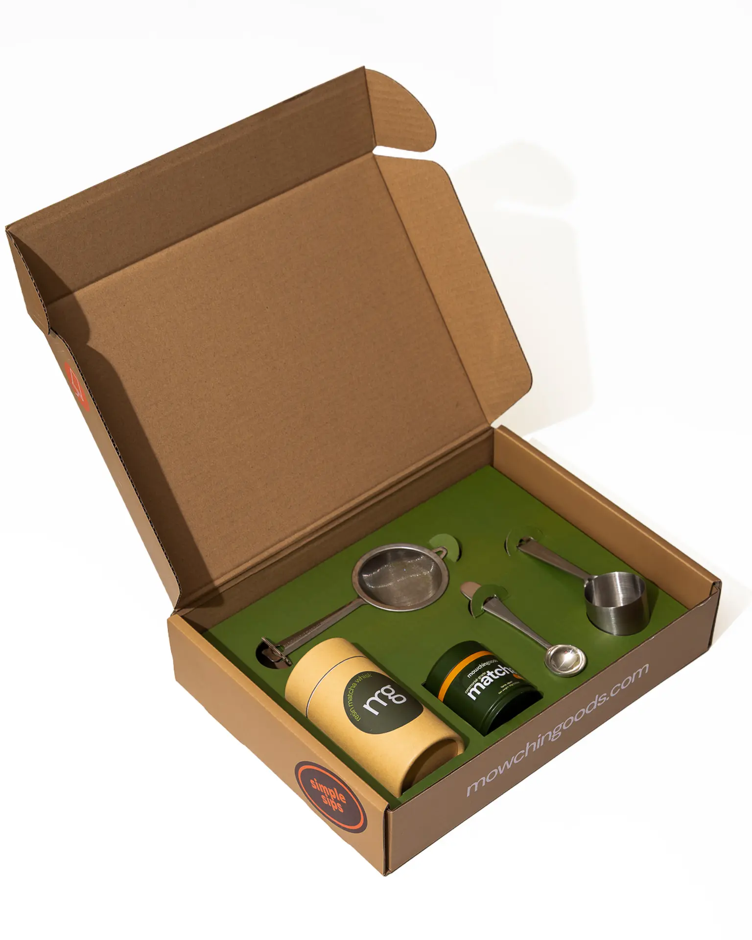 MowchinGoods Matcha Set Complete Starter Kit for Smooth Café-Style Matcha at Home with 30g Tin Resin Whisk & Stainless Steel Tools