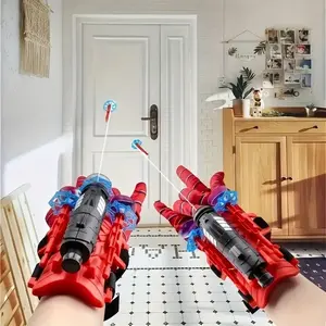 Creative Spider Web Launcher Gloves, & Blue Hero Toys, Fun Interactive Party Game, Kids Outdoor Shooting Game, Durable Abs Material