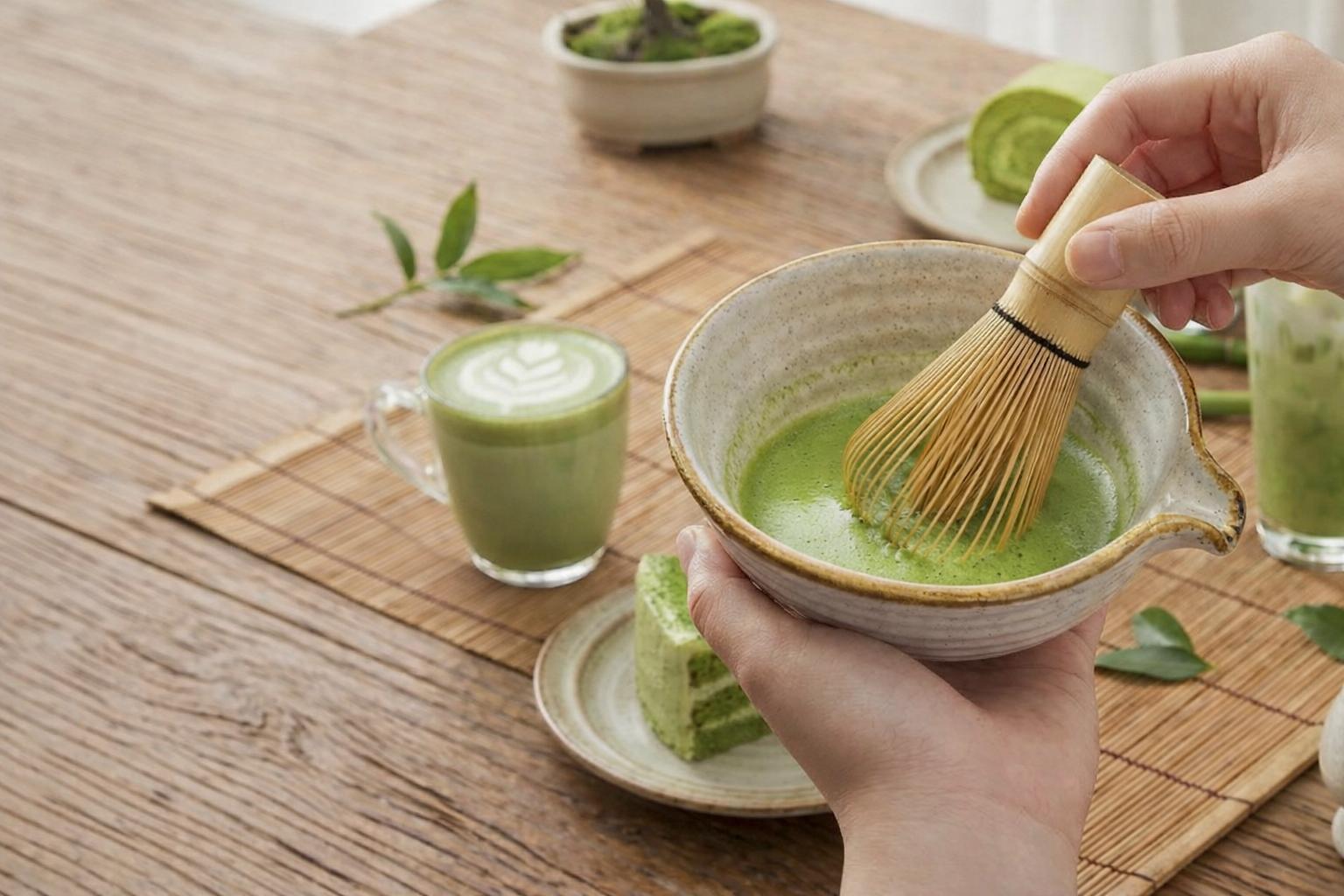 Matcha Whisk Set – 8-Piece Japanese Tea Ceremony Kit with Ceramic Bowl, Bamboo Chasen, Spoon Rest, Scoop, Sifter, Holder & Towel, Authentic Matcha Starter Set for Tea Lovers – Complete Matcha Kit for Beginners, Home & Gift
