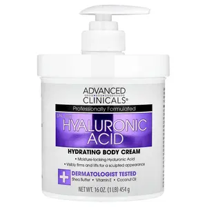 Advanced Clinicals Hyaluronic Acid, Hydrating Body Cream, 16 oz (454 g)