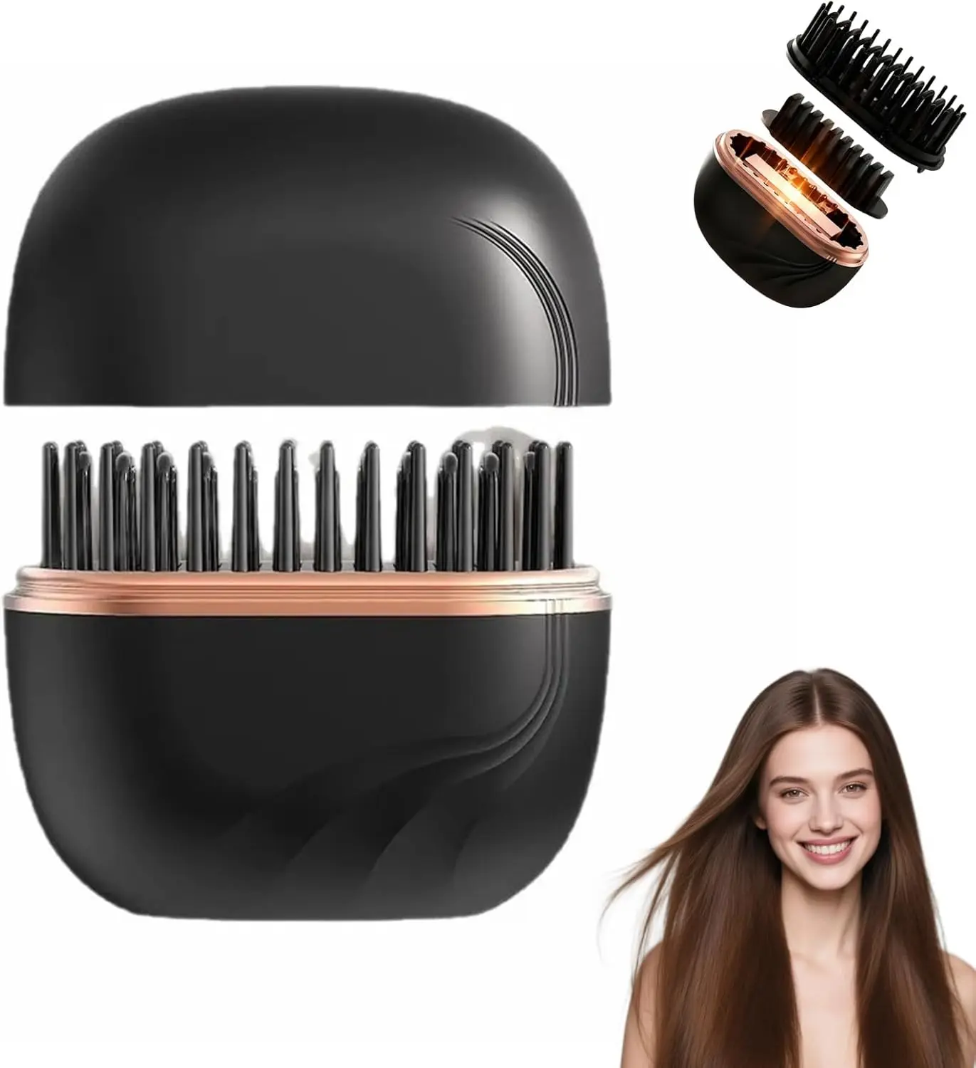 Mini Hair Straightener, 2026 NewRechargeable Wireless Portable Hair Straightener Brush, 3-Speed Temperature Control, Mini Hair Straightener for Women - Idea for Home Travel