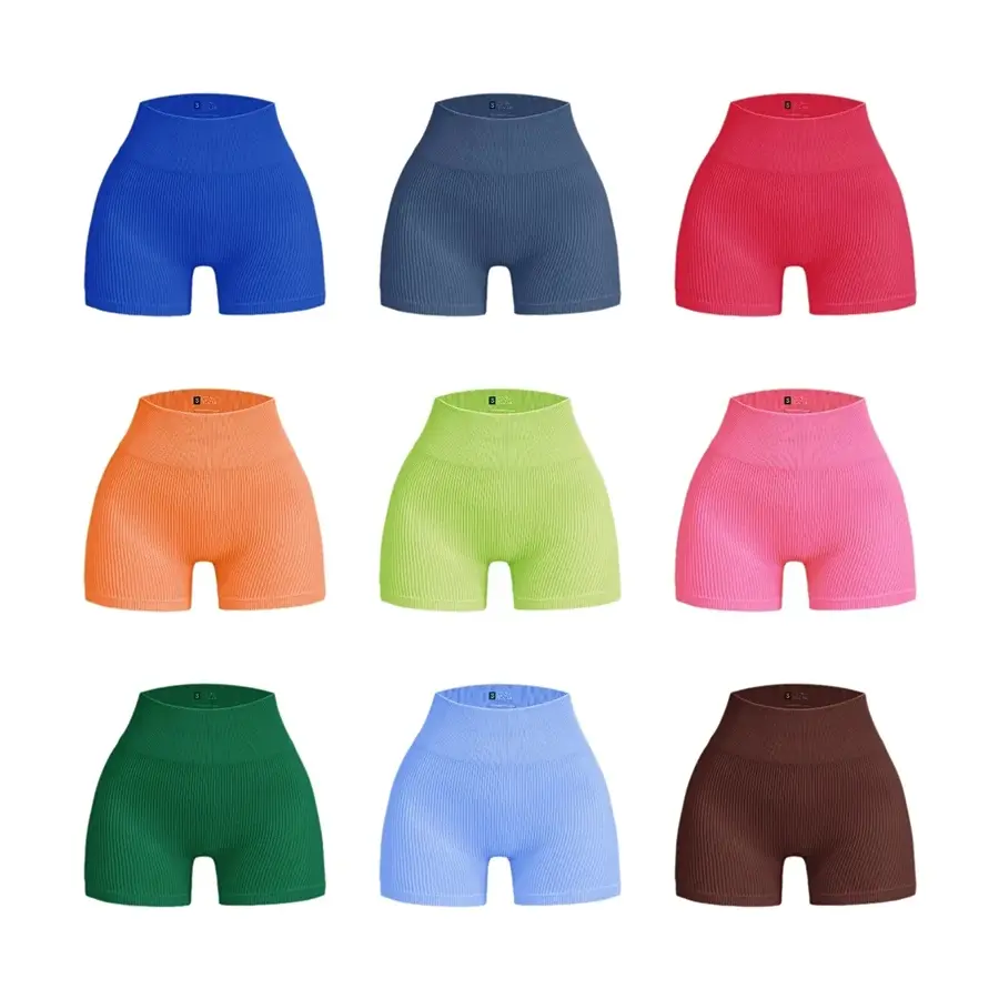 Women Thread Slim Shorts Seamless Elastic Shorts High Waist Hip Liftting Fitness Fashion Tights Gym Workout Cycling Yoga Shorts